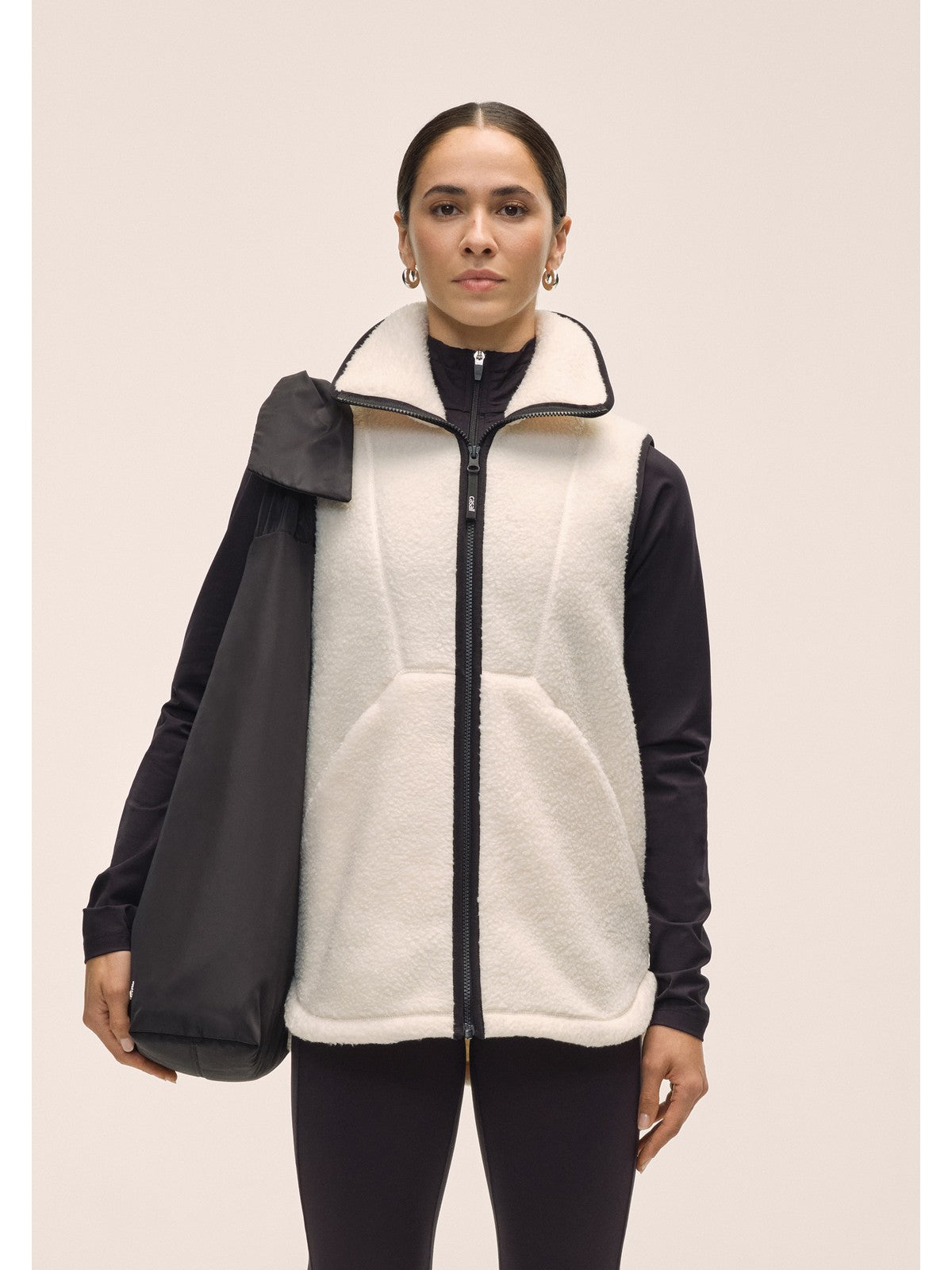 Kamizelka damska CASALL High Collar Pile Vest kolor biały
