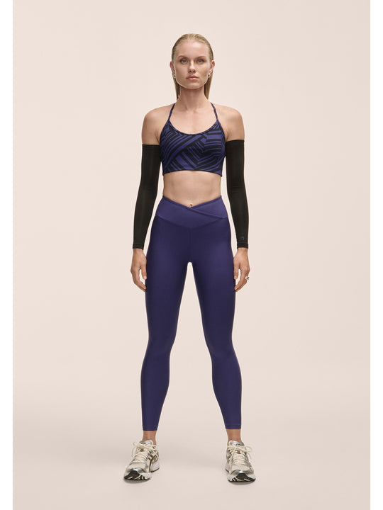 Legginsy damskie z wysoką talią Casall Overlap High Waist Tights fioletowy
