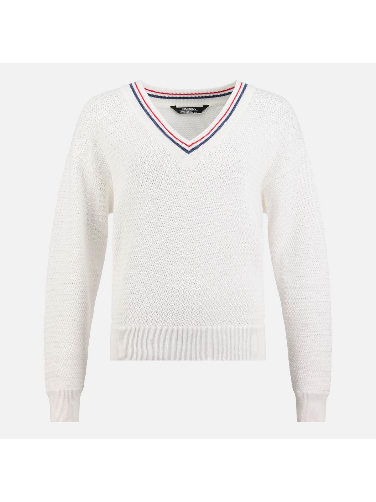 Sweter damski ROSSIGNOL W Knitted V Neck biały