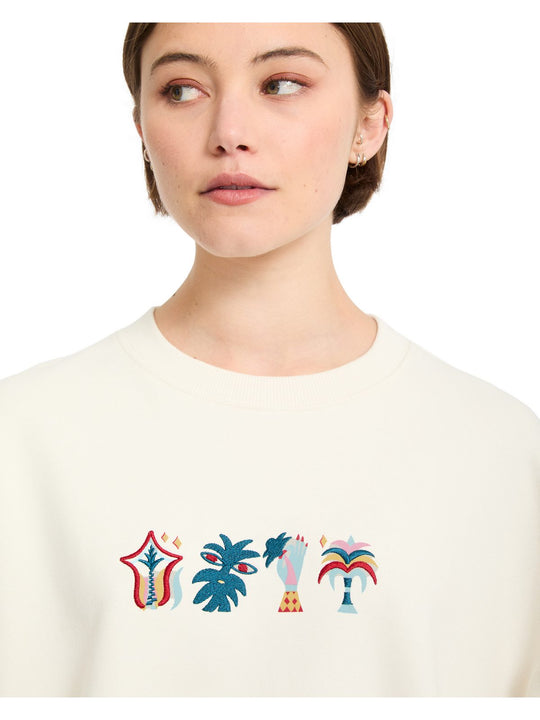 Bluza damska z kapturem VOLCOM Fa Bruno Lucas Crew biały
