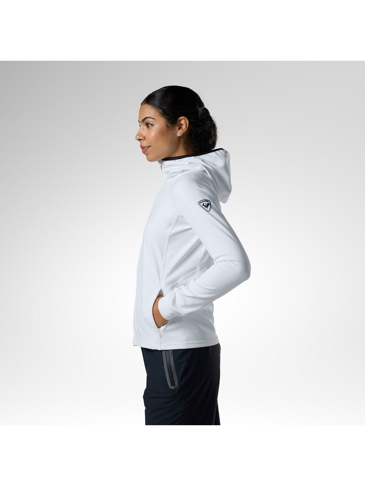 Bluza damska ROSSIGNOL W Mid Layer Thin Fz biała