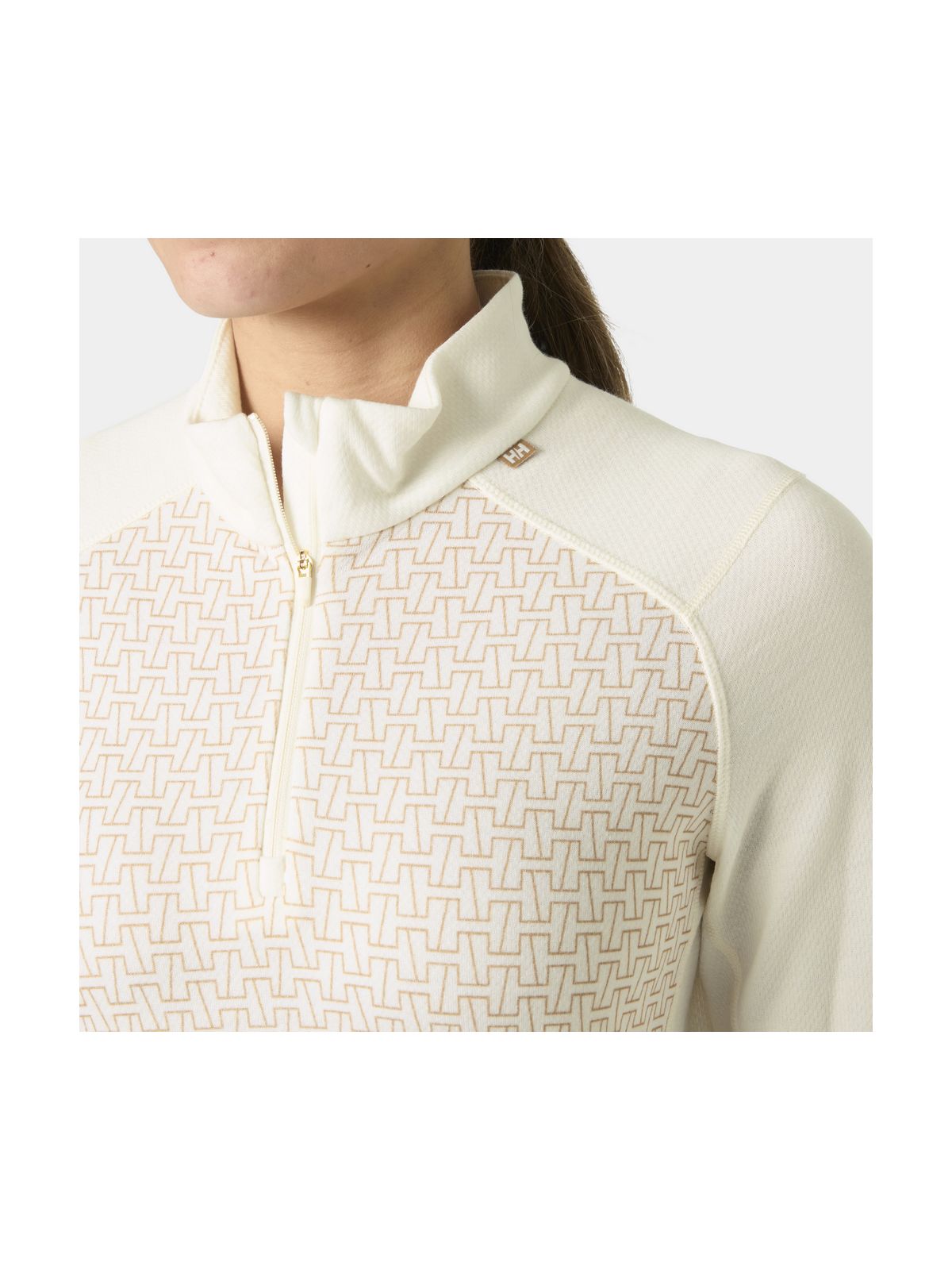 Bielizna termiczna damska HELLY HANSEN W LIFA MERINO MIDW GRA 1/2 ZIP biała