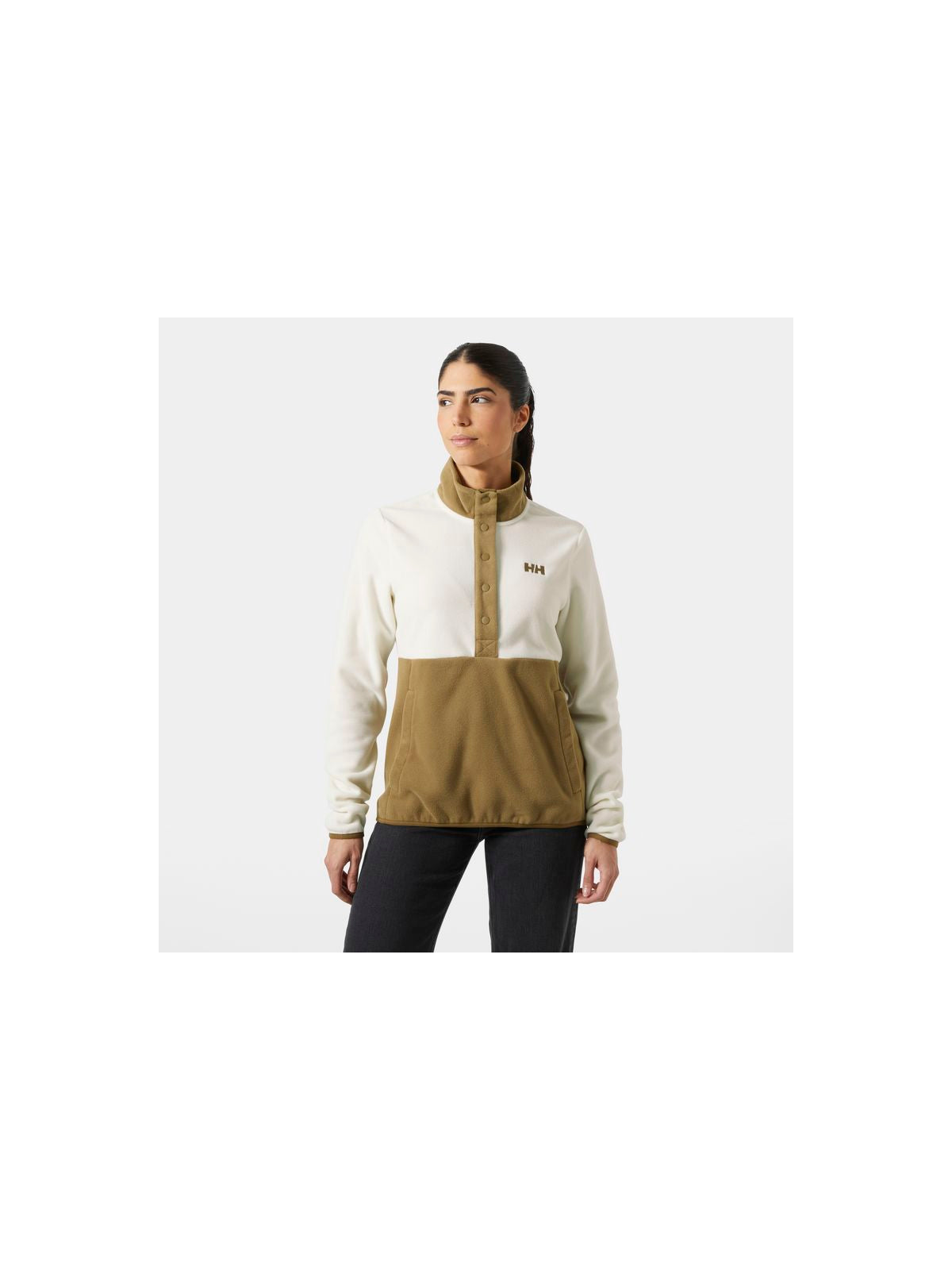 Bluza damska HELLY HANSEN W Daybreaker Snap Pullover kolor brązowy