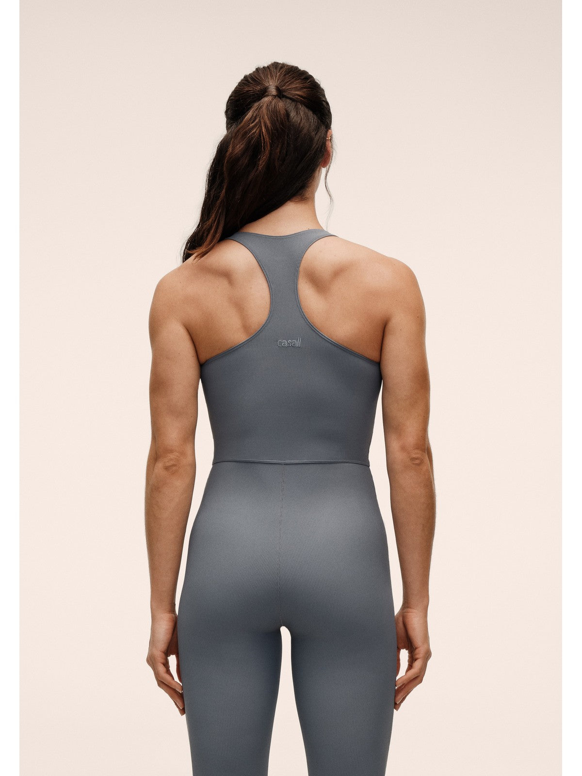 Kombinezon damski CASALL Brace Rib Zip Catsuit niebieski