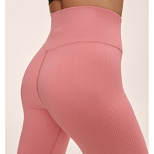 Legginsy damskie z wysoką talią Casall Multi Rib Seamless High Waist Tights różowe - Adventure Sports
