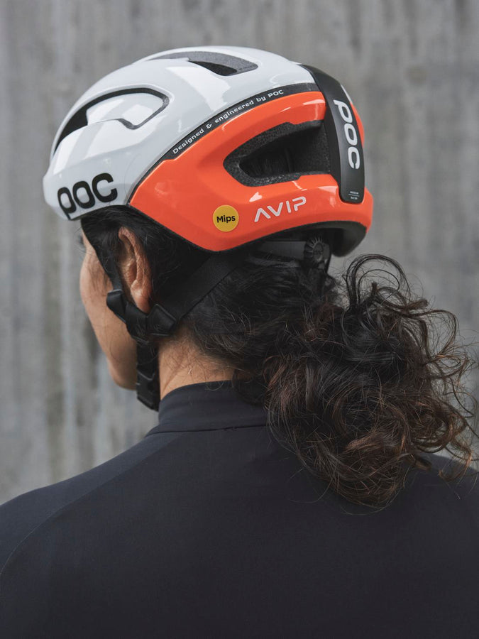 Kask rowerowy POC Omne Air Mips biało pomarańczowy