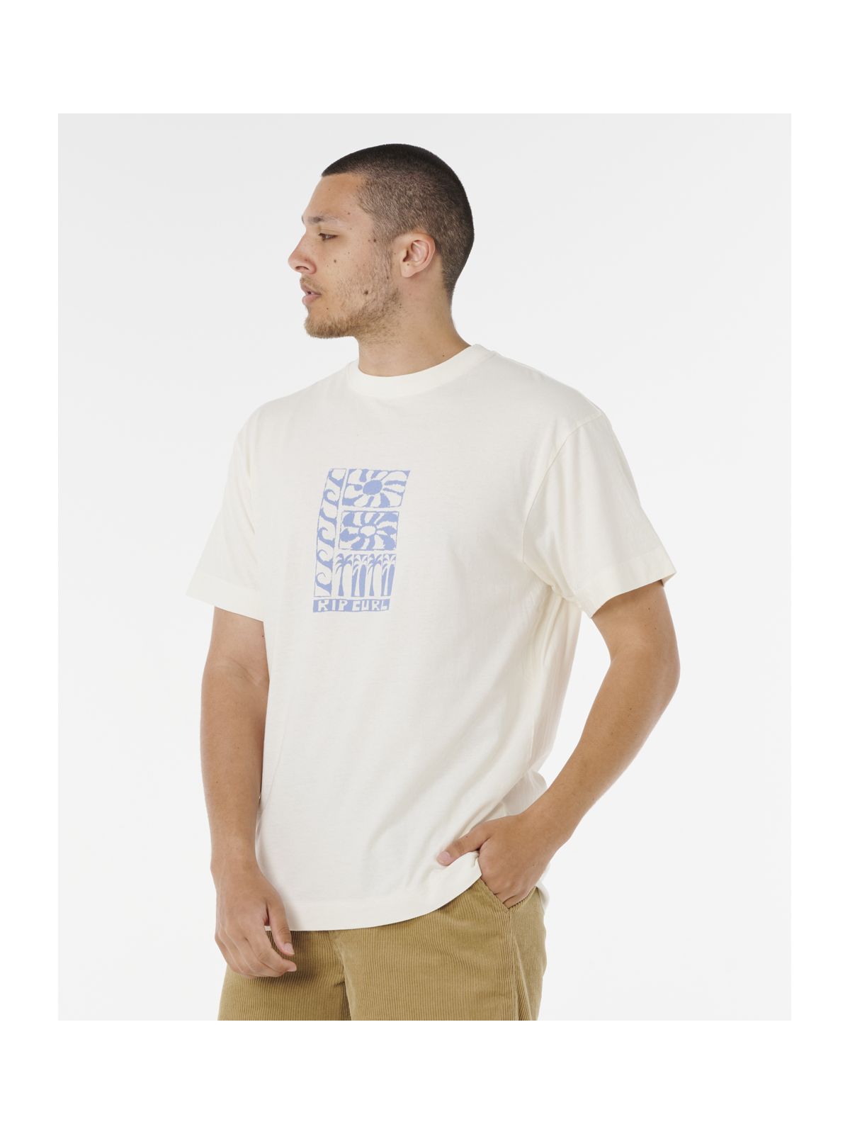Koszulka RIP CURL AOTS TY WILLIAMS STACKED TEE beżowa