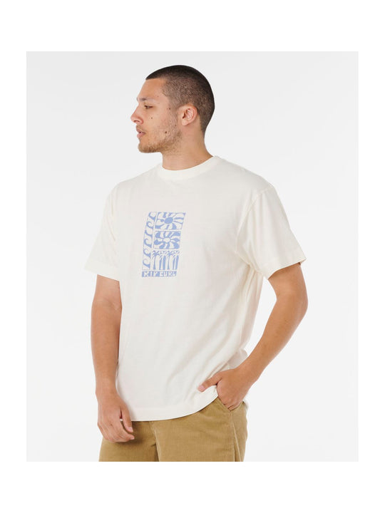 Koszulka RIP CURL AOTS TY WILLIAMS STACKED TEE beżowa
