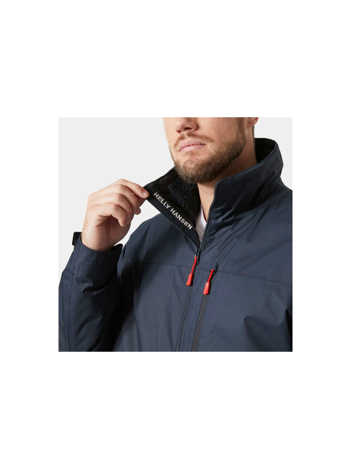 Kurtka męska HELLY HANSEN Crew Hooded Pile Jacket kolor granatowy