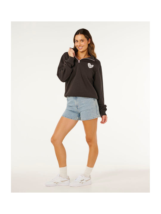 Bluza damska RIP CURL Rc Heart Half Zip Fleece czarna
