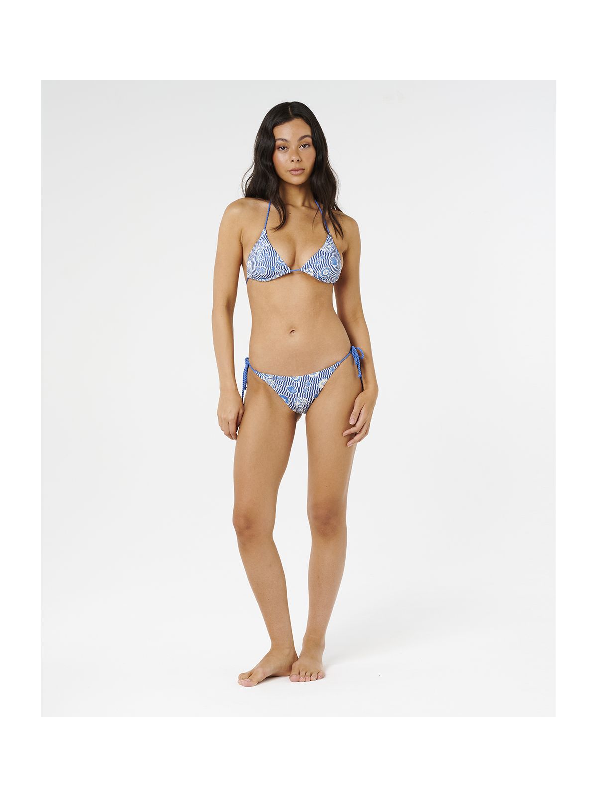 Dół od bikini damski RIP CURL Catalina Waves Tie Side Cheeky niebieskie