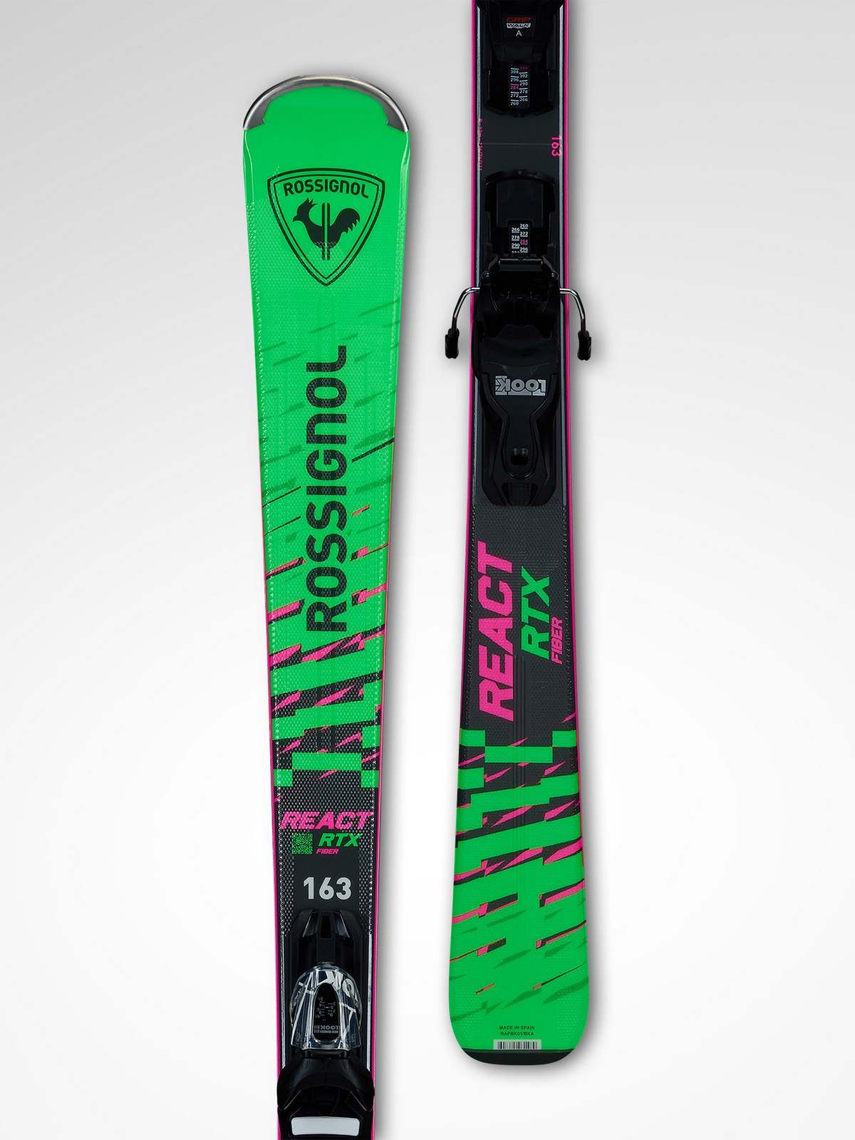 Narty ROSSIGNOL React Rtx Xpress Rtl + wiązania LOOK Xpress 10 Gw B83 Black