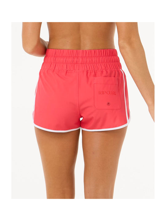 Szorty kąpielowe damskie RIP CURL High Waist Retro Volley 3" czerwone
