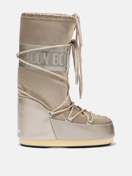 Buty damskie śniegowe MOON BOOT Icon Glance platynowe
