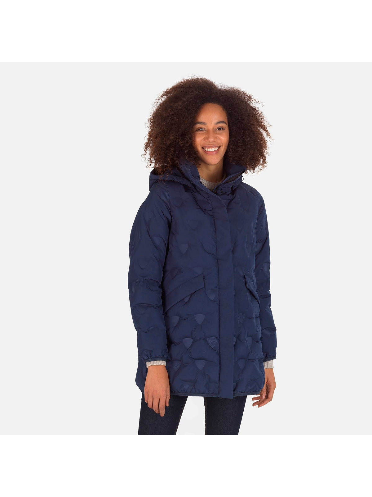Płaszcz ROSSIGNOL W Welded Quilt Shield Long Jkt granatowy - Kurtka - Adventure Sports