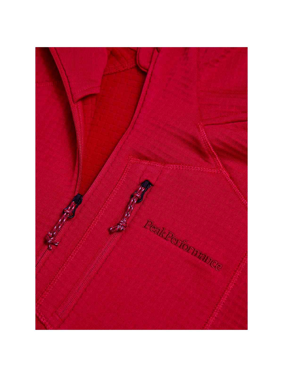 Bluza PEAK PERFORMANCE W Trail Polartec Zip Hood bordowy