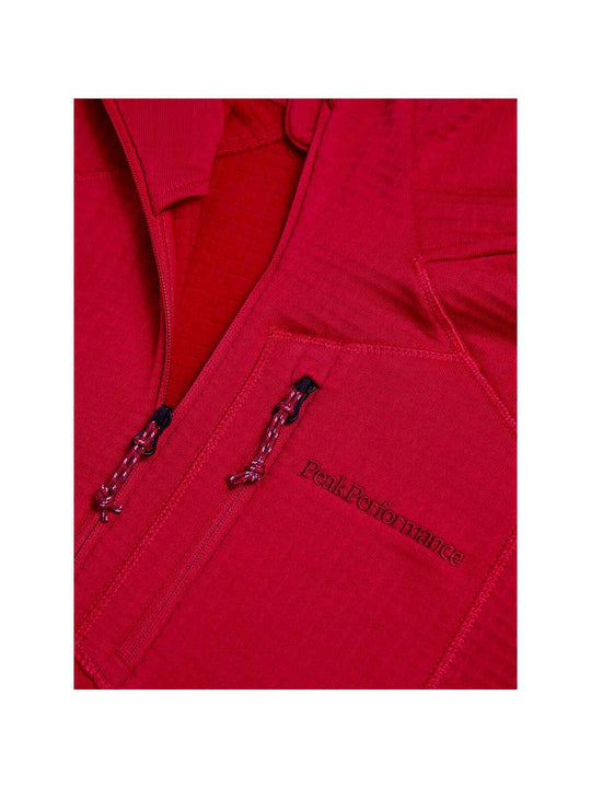 Bluza PEAK PERFORMANCE W Trail Polartec Zip Hood bordowy
