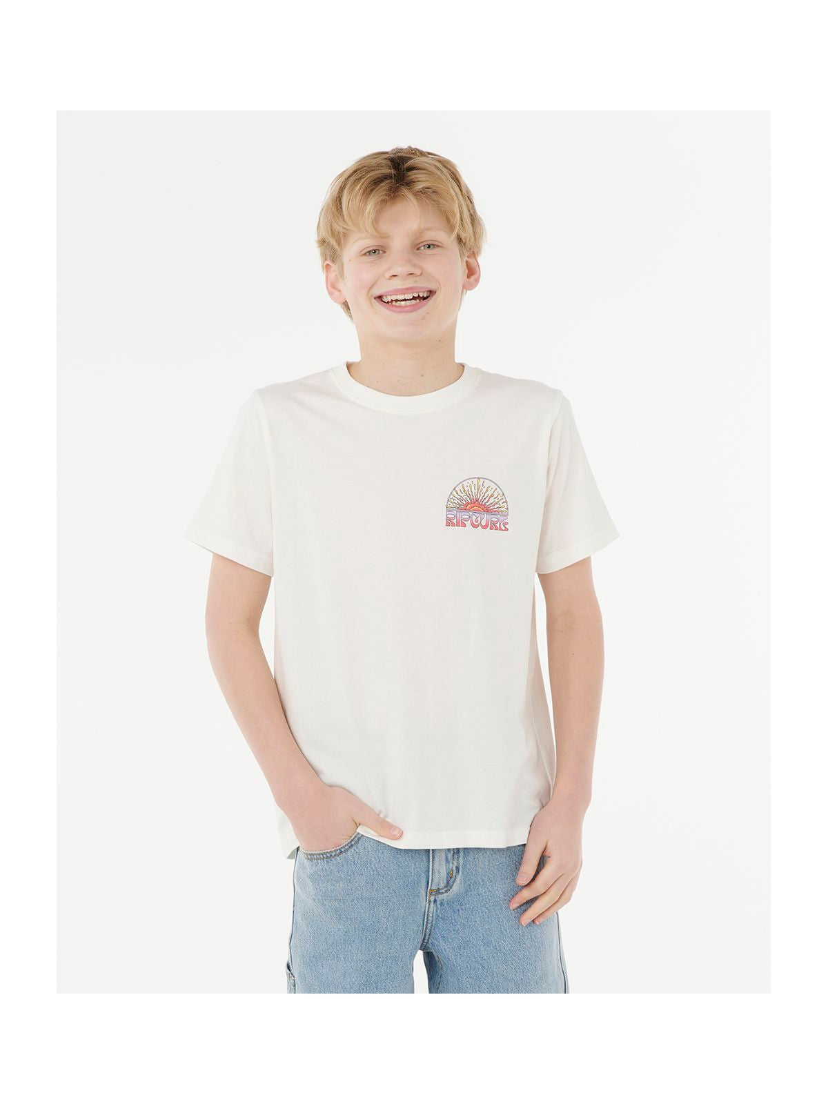 Koszulka RIP CURL GRATEFUL SHRED TEE - BOY beżowa