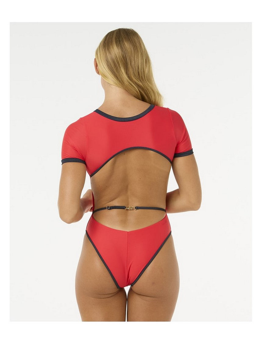 Kostium kąpielowy RIP CURL Bomba Ss Cheeky Surf Suit czerwony