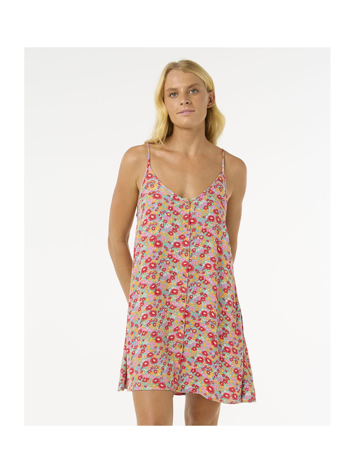 Sukienka RIP CURL Las Dalias Ditsy Cover Up niebieski