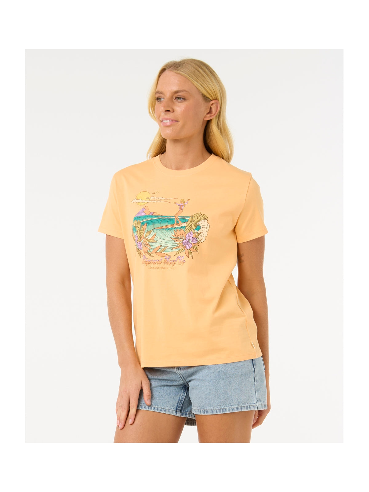Koszulka RIP CURL Gliding Standard Tee pomarańczowa