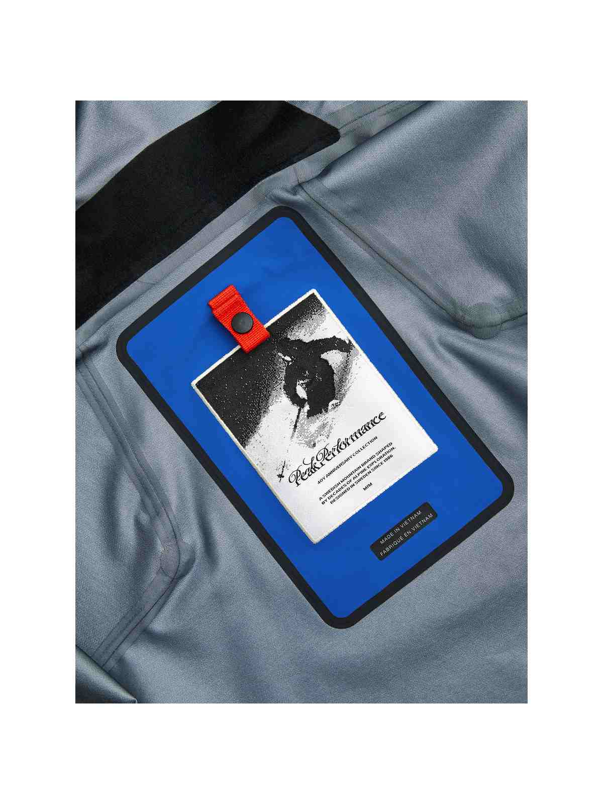Kurtka narciarska męska PEAK PERFORMANCE 40Y R&D Long GORE-TEX 3L C-KNIT Shell Jacket niebieska