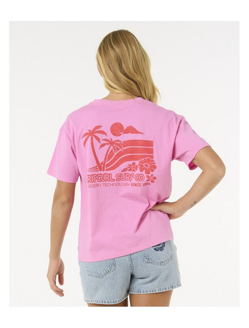 Koszulka RIP CURL Ocean Tech Relaxed Tee różowy