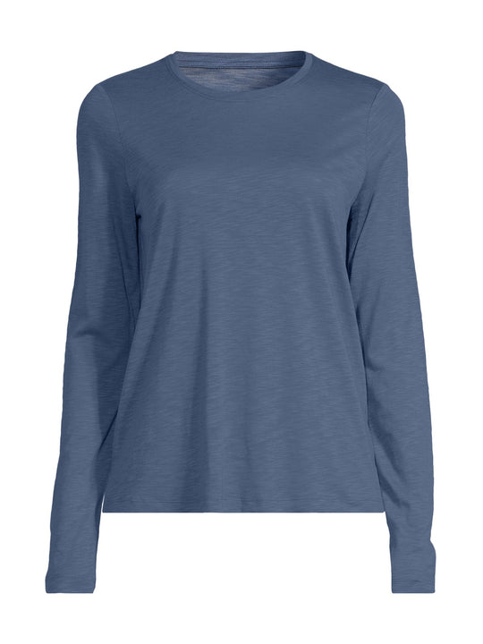 Koszulka treningowa damska CASALL Soft Texture Long Sleeve kolor niebieski
