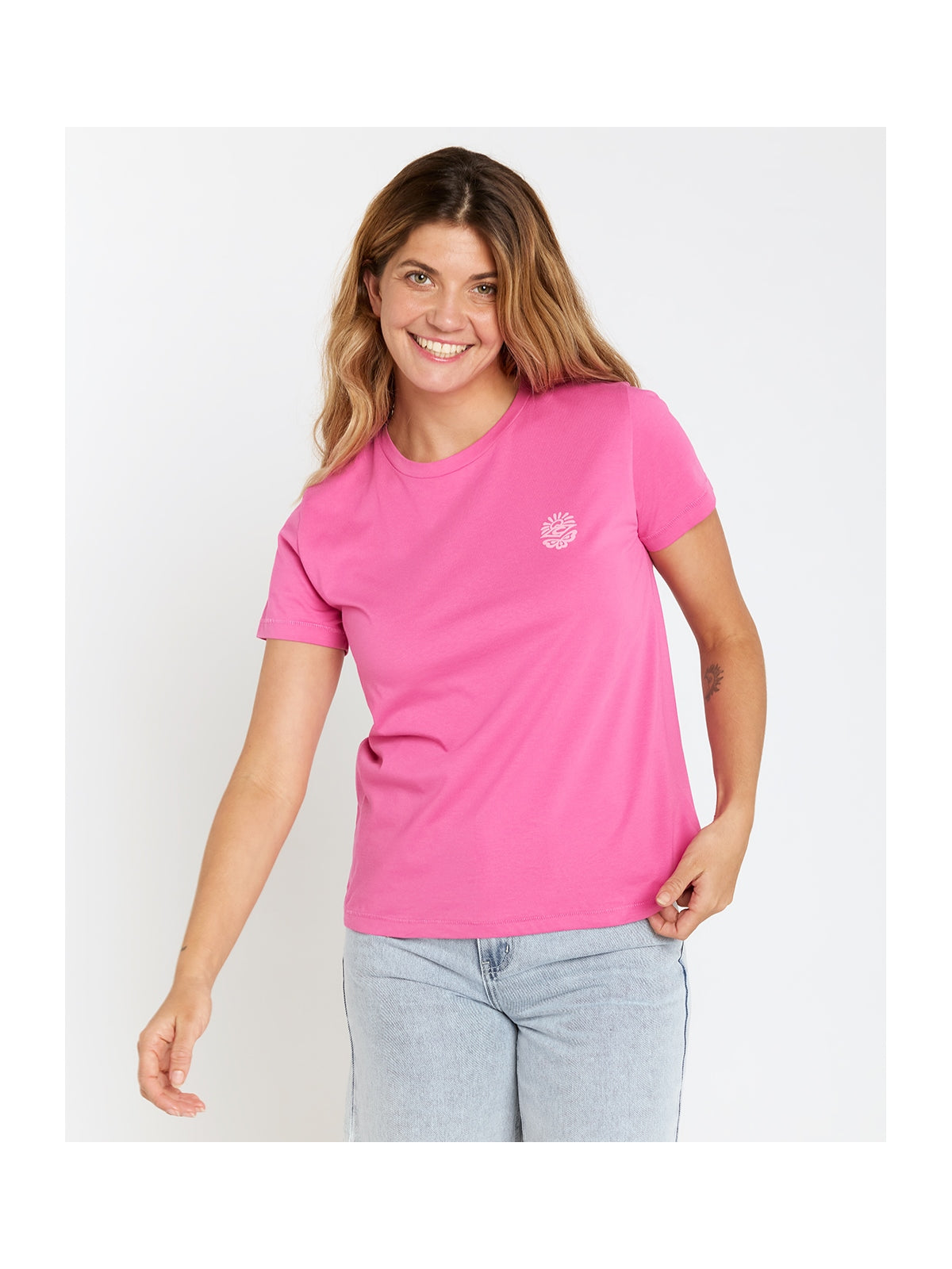 Koszulka damska RIP CURL Re-Entry Crew Tee różowa
