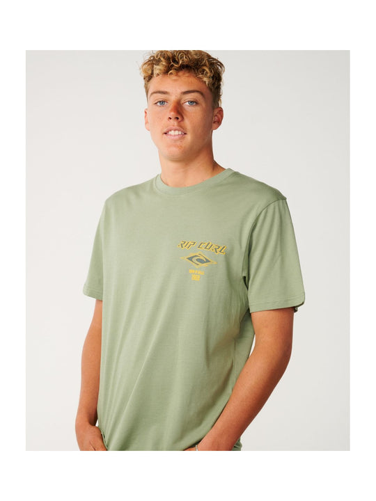 Koszulka męska RIP CURL Fade Out Icon Tee zielona
