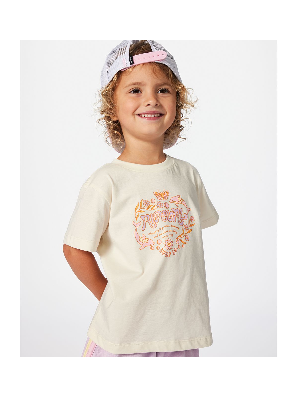 Koszulka RIP CURL Rainbow Logo/Desto Tee-Girl biały
