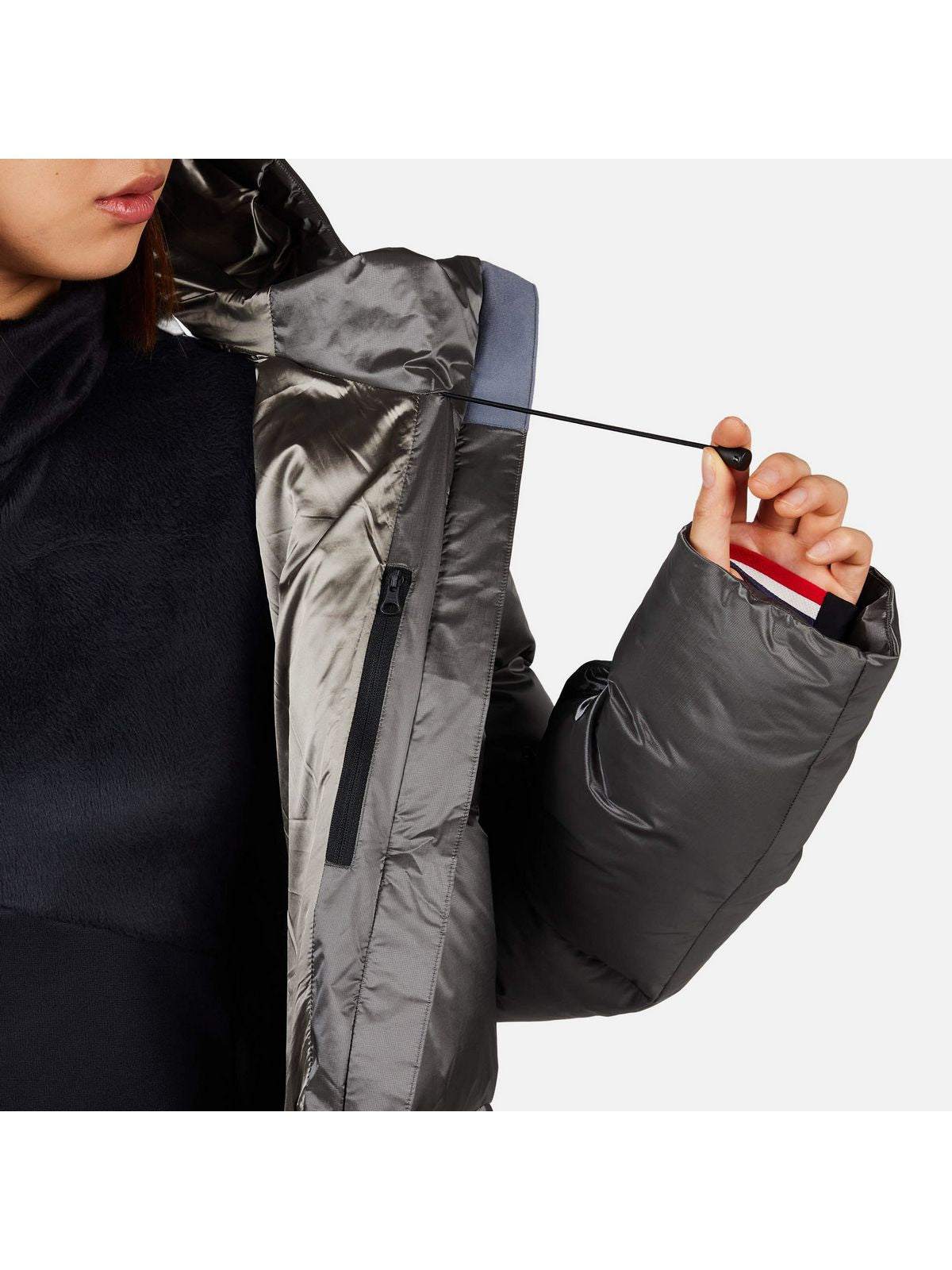 Kurtka narciarska damska ROSSIGNOL W DAILLE DOWN JKT szara