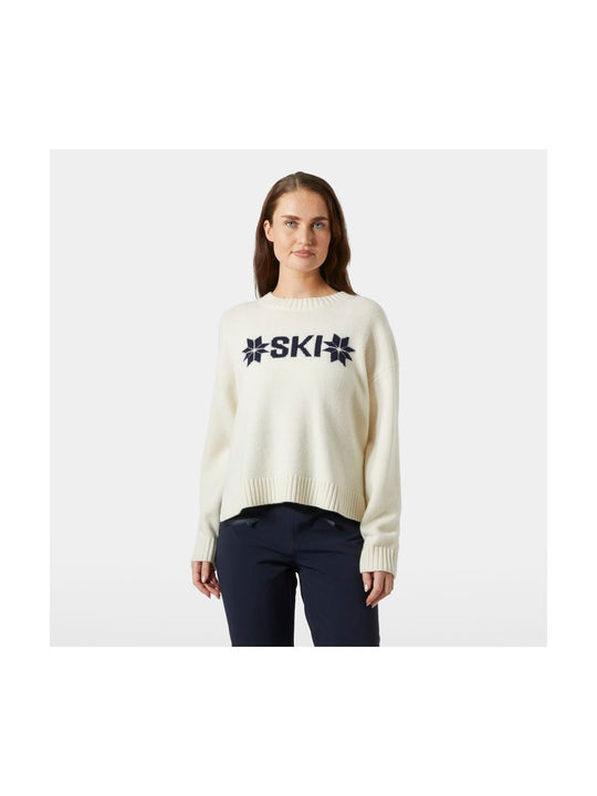 Sweter damski HELLY HANSEN W Bliss Ski Knit Sweater biały
