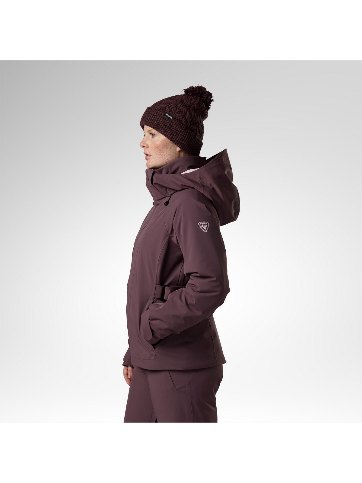Kurtka narciarska damska ROSSIGNOL W 4Ws Blackside Insulated Jack bordowa