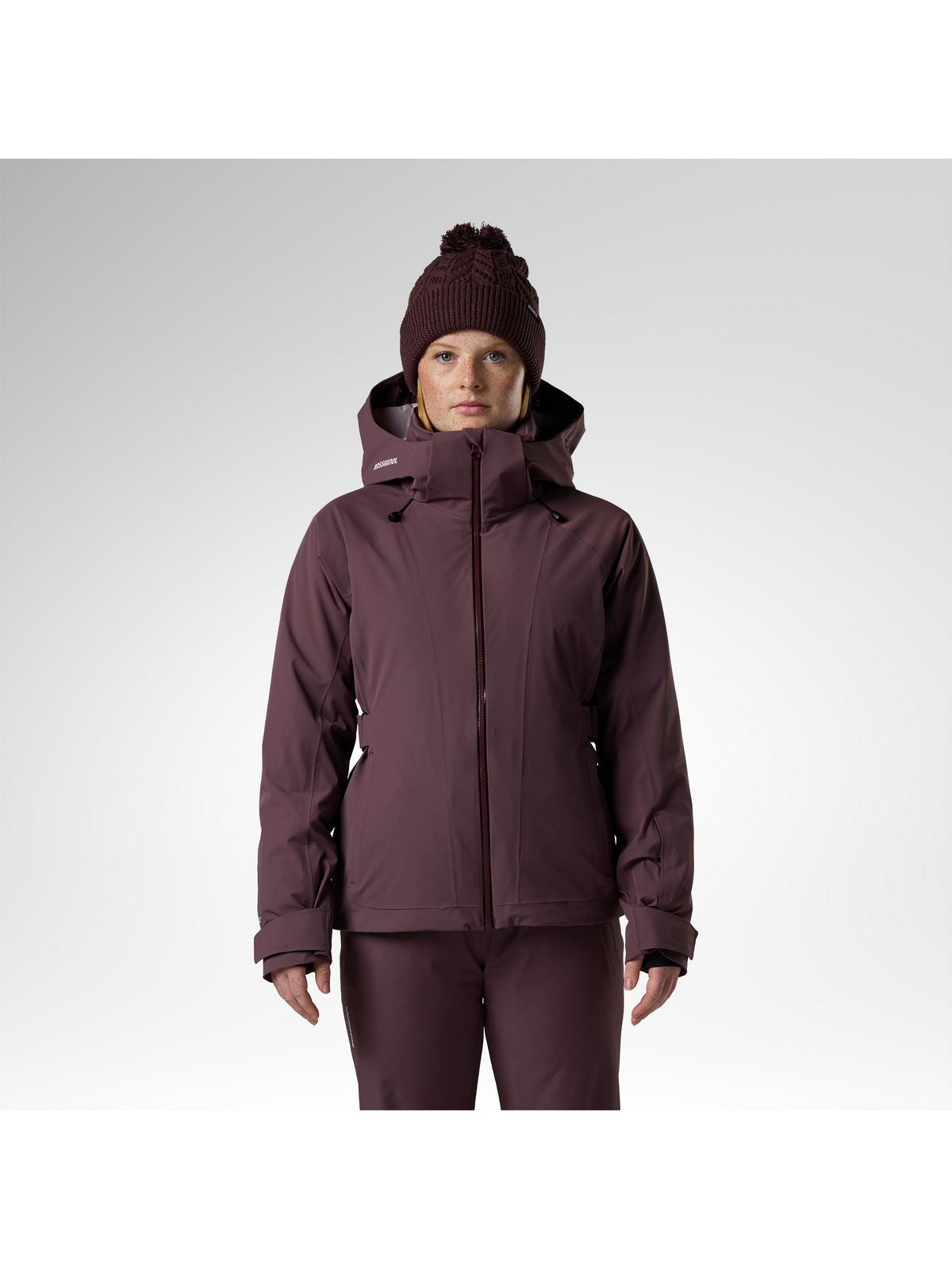 Kurtka narciarska damska ROSSIGNOL W 4Ws Blackside Insulated Jack bordowa
