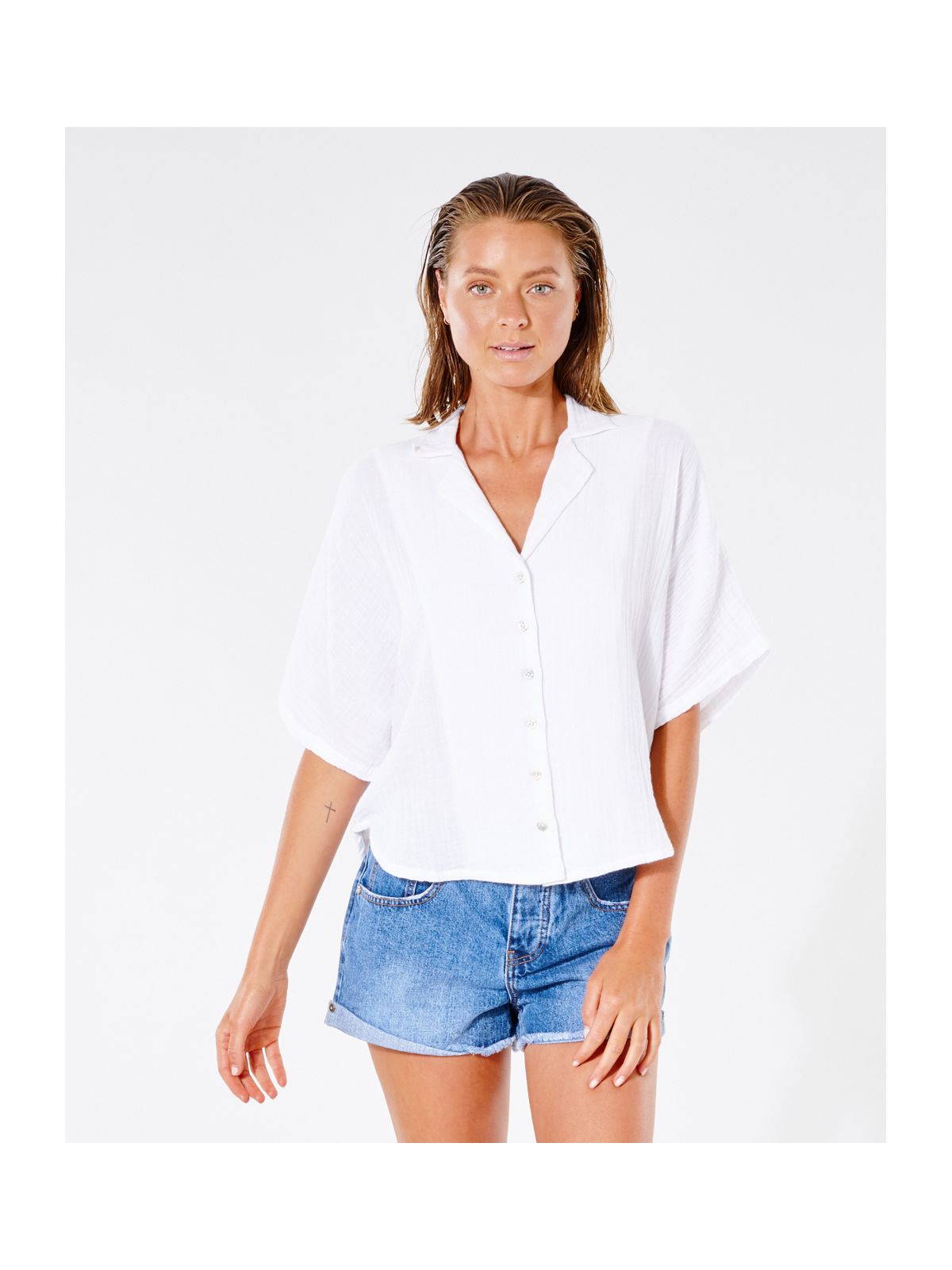 Koszula RIP CURL Premium Surf S/S Shirt biały