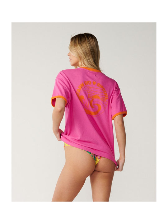 Koszulka damska RIP CURL Tropical Desire Oversize Tee różowa
