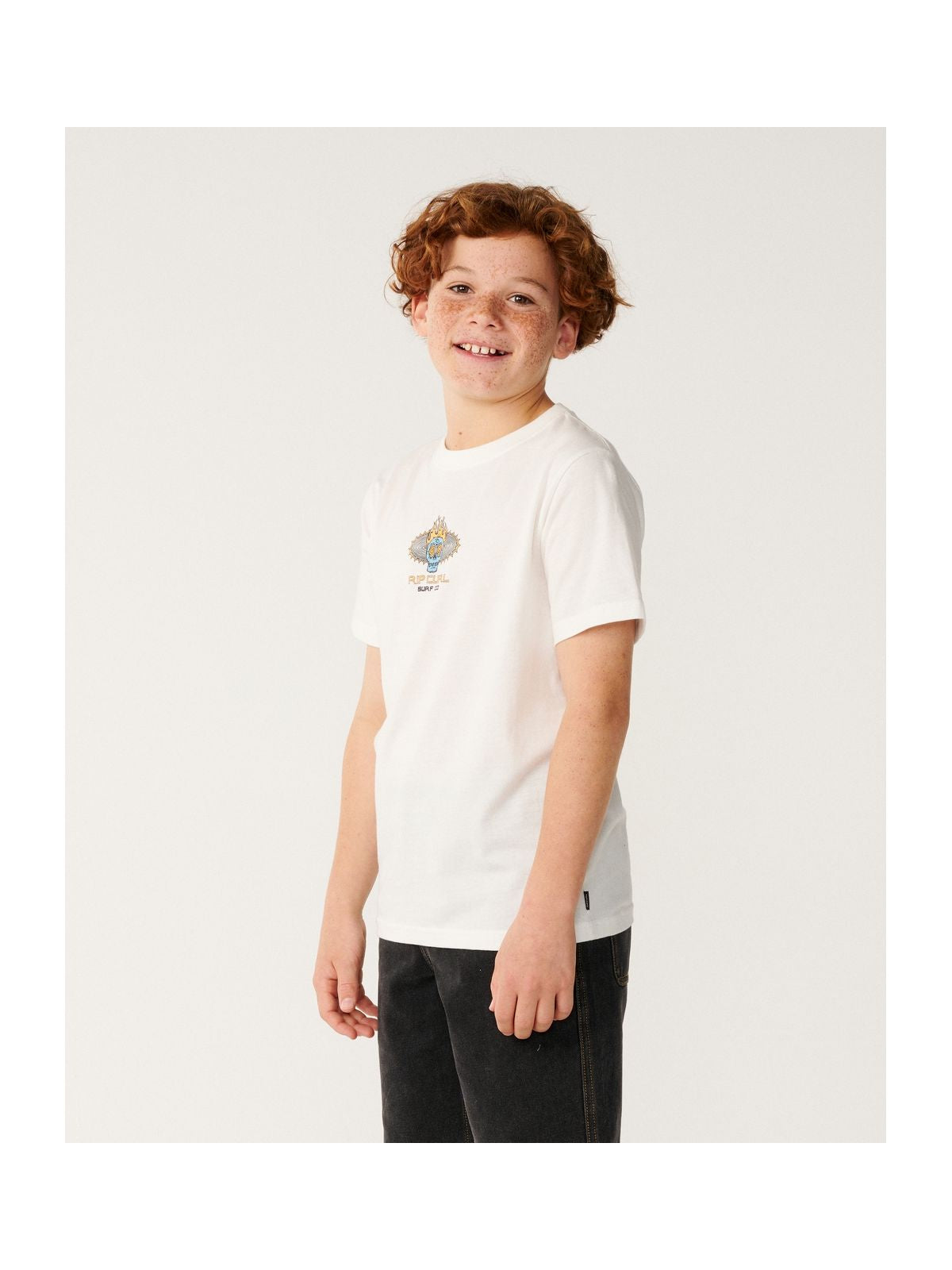 Koszulka juniorska RIP CURL New Cosmic Skull-Boy biała