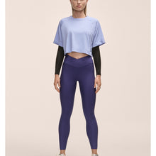 Legginsy damskie z wysoką talią Casall Overlap High Waist Tights fioletowy
