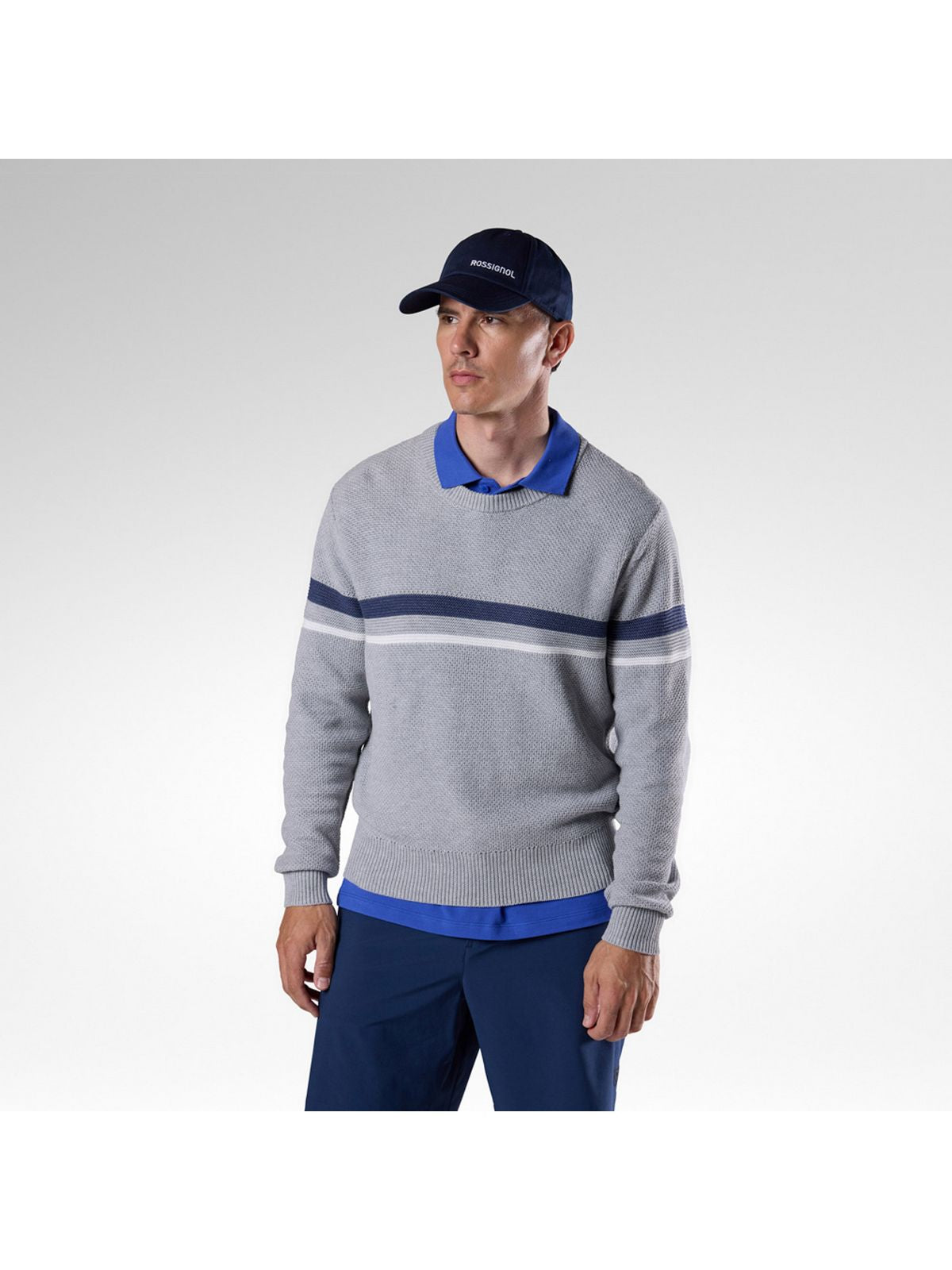 Sweter męski ROSSIGNOL M Knitted Cn Sweater szary