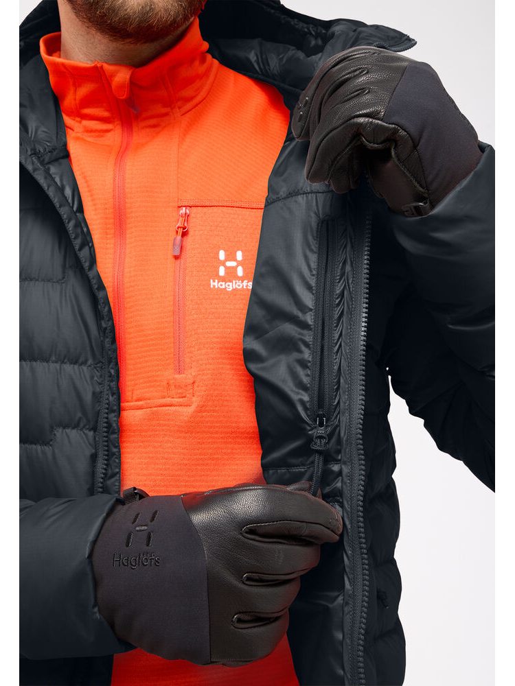 Kurtka puchowa z kapturem męska HAGLÖFS ROC Flash Down Hood True Black
