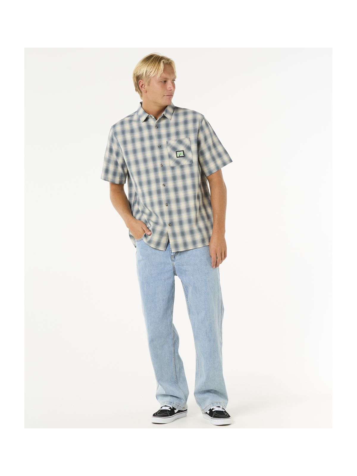 Koszula męska sportowa RIP CURL Raw Energy S/S Plaid Shirt w kratę