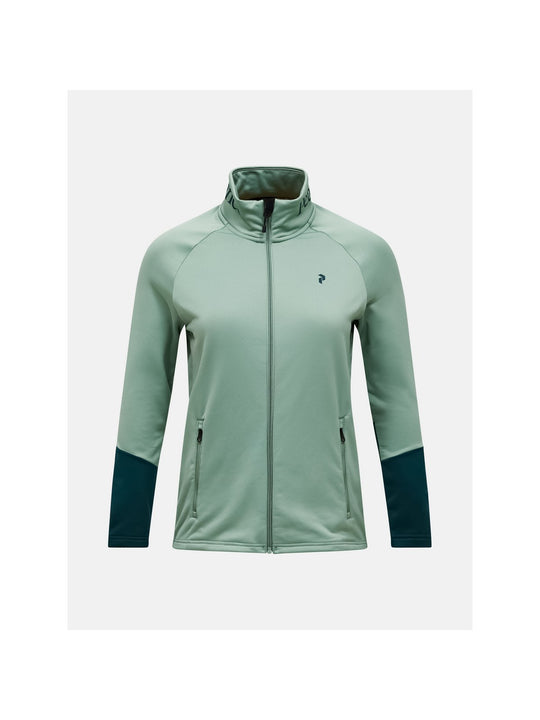 Bluza damska PEAK PERFORMANCE W Rider Essentials Midlayer Zip Jacket kolor zielony

