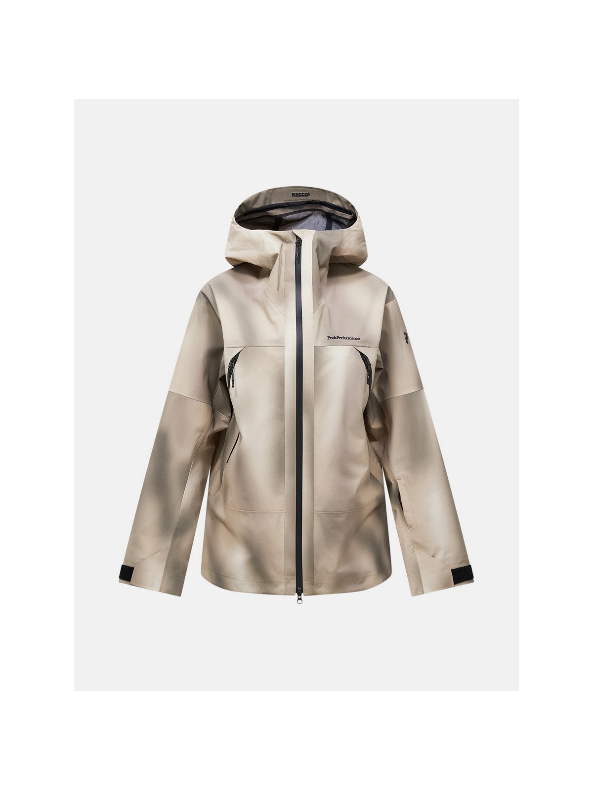 Kurtka narciarska damska PEAK PERFORMANCE Edge HIPE 3L AOP Shell Jacket beżowa