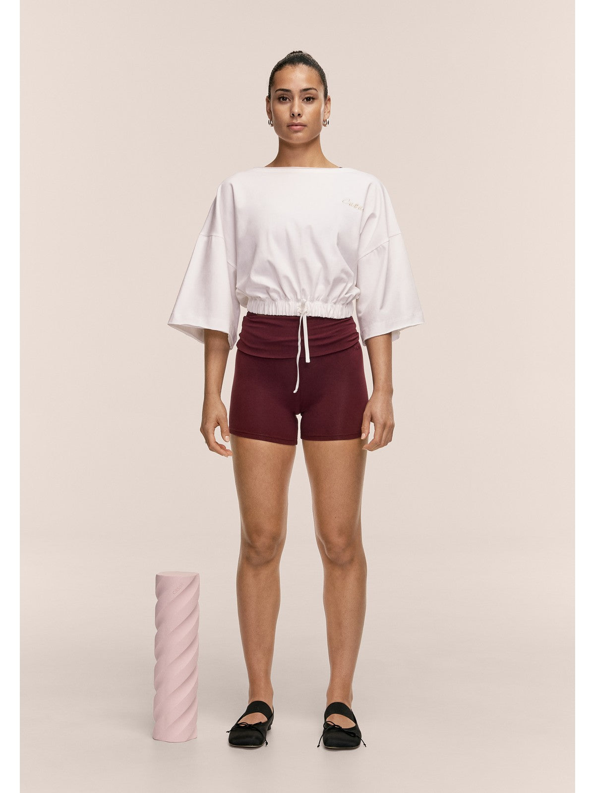 Koszulka damska CASALL Heavy Cotton Crop Tee kolor biały
