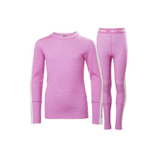 Bielizna dziecięca HELLY HANSEN Jr Lifa Merino Midweight Set kolor różowy
