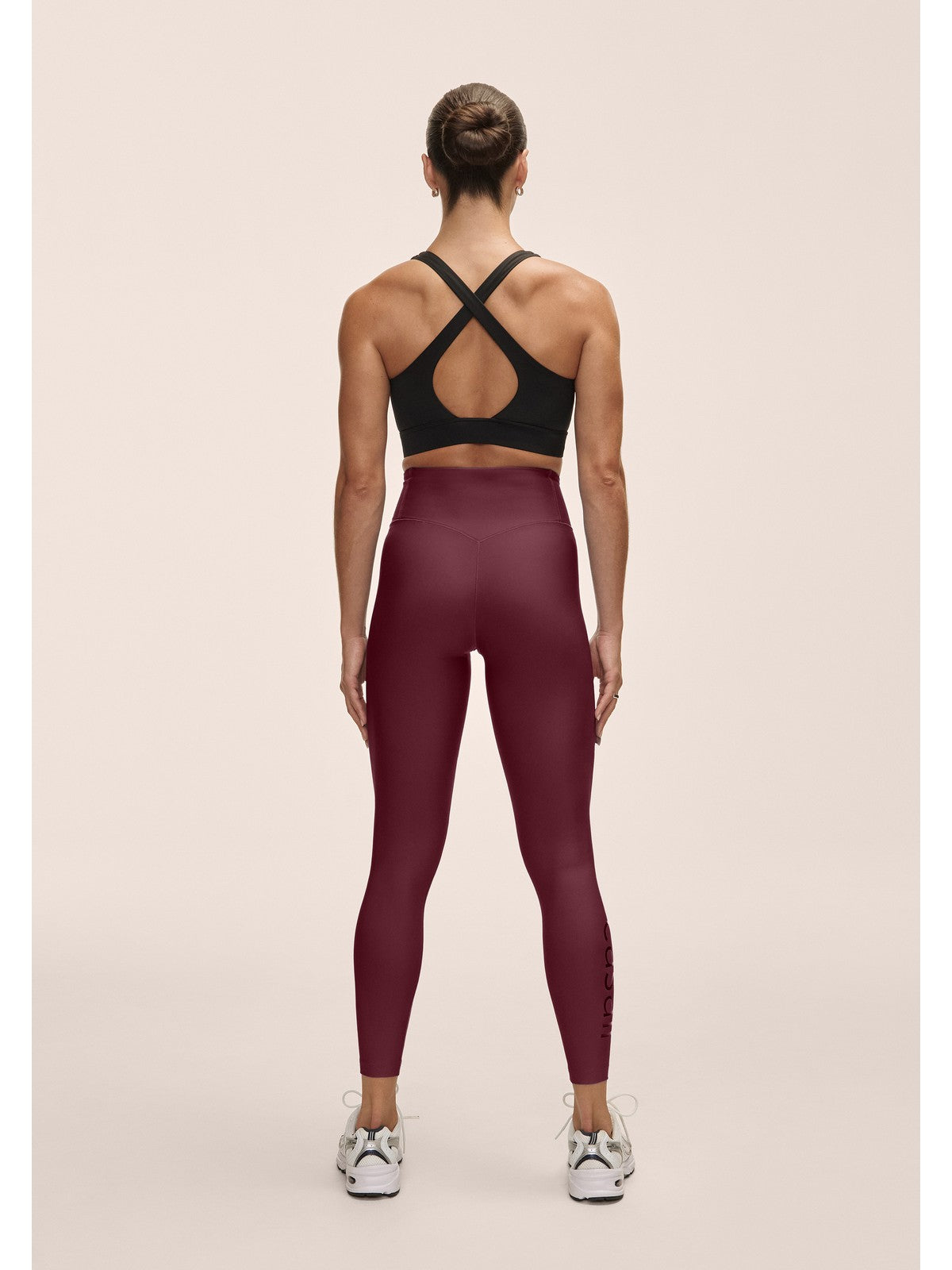Legginsy treningowe damskie CASALL Graphic High Waist Tights kolor bordowy