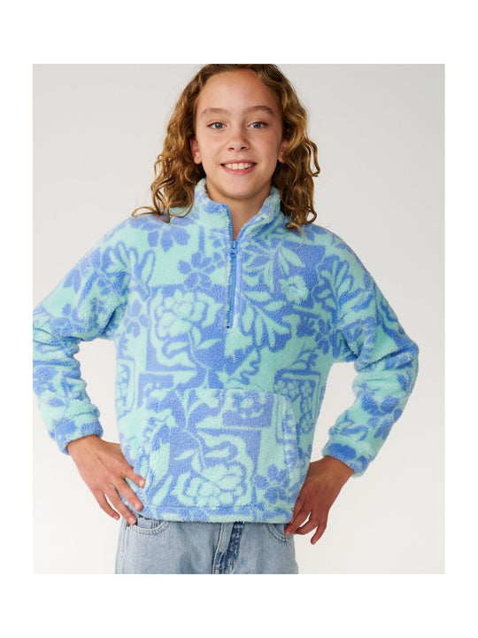 Bluza juniorska RIP CURL Pacific Dreams 1/4 Zip - Girl niebieska
