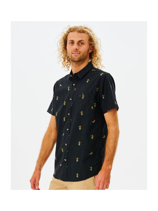 Koszula sportowa męska RIP CURL Hula Breach S/S Shirt czarna
