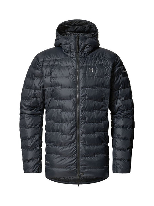Kurtka puchowa z kapturem męska HAGLÖFS ROC Flash Down Hood True Black
